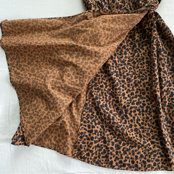 Madewell‎ Flutter-Sleeve Wrap Mini Dress in Painted Leopard Size Extra Small - Picture 10 of 12